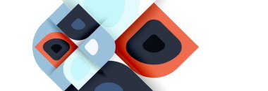 Soyut yuvarlak şekiller ve gölge efektleri tekrarlanan vektör modern geometrik arkaplan kümesi