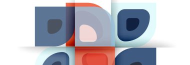 Soyut yuvarlak şekiller ve gölge efektleri tekrarlanan vektör modern geometrik arkaplan kümesi