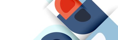 Soyut yuvarlak şekiller ve gölge efektleri tekrarlanan vektör modern geometrik arkaplan kümesi