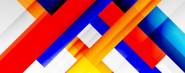 Gölge çizgileri, modern formlar, dikdörtgenler, kareler ve akışkan eğimlere sahip geometrik soyut arkaplanlar. Parlak renkli çizgiler serin arkaplanlar