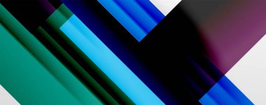 Gölge çizgileri, modern formlar, dikdörtgenler, kareler ve akışkan eğimlere sahip geometrik soyut arkaplanlar. Parlak renkli çizgiler serin arkaplanlar