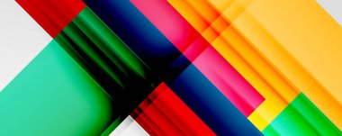 Gölge çizgileri, modern formlar, dikdörtgenler, kareler ve akışkan eğimlere sahip geometrik soyut arkaplanlar. Parlak renkli çizgiler serin arkaplanlar