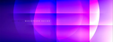 Vektör soyut arkaplan - gölgeler ve ışık efektleri ile sıvı gradyanı üzerinde daire ve çapraz çapraz. Metin için tekno ya da ticari parlak tasarım şablonları