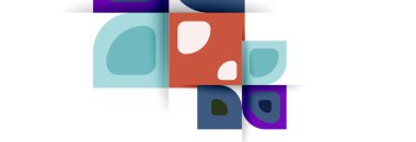 Soyut yuvarlak şekiller ve gölge efektleri tekrarlanan vektör modern geometrik arkaplan kümesi