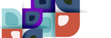 Soyut yuvarlak şekiller ve gölge efektleri tekrarlanan vektör modern geometrik arkaplan kümesi