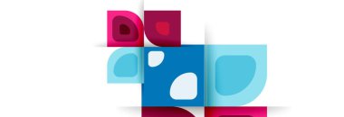 Soyut yuvarlak şekiller ve gölge efektleri tekrarlanan vektör modern geometrik arkaplan kümesi