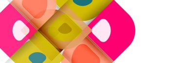 Soyut yuvarlak şekiller ve gölge efektleri tekrarlanan vektör modern geometrik arkaplan kümesi