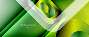 Çizgiler ve modern formlarla vektör geometrik arkaplan. Soyut yuvarlak şekiller, gölge ve ışık efektleri ile akışkan eğimli