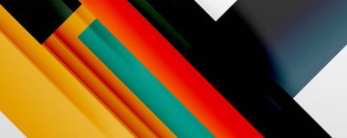 Gölge çizgileri, modern formlar, dikdörtgenler, kareler ve akışkan eğimlere sahip geometrik soyut arkaplanlar. Parlak renkli çizgiler serin arkaplanlar