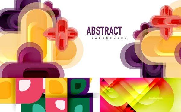 Vector geometrische abstracte achtergrond set, minimaal ontwerp — Stockvector