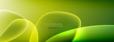 Vektör soyut arkaplan - sıvı kabarcıklar, gölgeler ve ışık efektleri ile sıvı gradyan şekiller. Metin için parlak tasarım şablonu