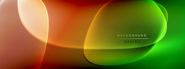 Vektör soyut arkaplan - sıvı kabarcıklar, gölgeler ve ışık efektleri ile sıvı gradyan şekiller. Metin için parlak tasarım şablonu