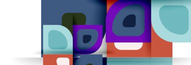 Soyut yuvarlak şekiller ve gölge efektleri tekrarlanan vektör modern geometrik arkaplan kümesi