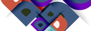 Soyut yuvarlak şekiller ve gölge efektleri tekrarlanan vektör modern geometrik arkaplan kümesi