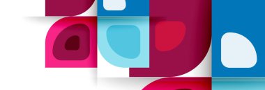 Soyut yuvarlak şekiller ve gölge efektleri tekrarlanan vektör modern geometrik arkaplan kümesi