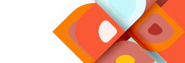 Soyut yuvarlak şekiller ve gölge efektleri tekrarlanan vektör modern geometrik arkaplan kümesi