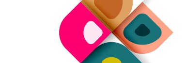 Soyut yuvarlak şekiller ve gölge efektleri tekrarlanan vektör modern geometrik arkaplan kümesi