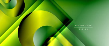 Çizgiler ve modern formlarla vektör geometrik arkaplan. Soyut yuvarlak şekiller, gölge ve ışık efektleri ile akışkan eğimli