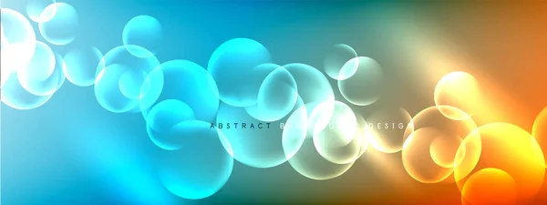 Vecteur abstrait fond liquide bulle cercles sur le gradient de fluide avec des ombres et des effets de lumière. Modèles de conception brillants pour le texte — Image vectorielle