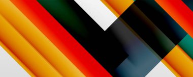 Gölge çizgileri, modern formlar, dikdörtgenler, kareler ve akışkan eğimlere sahip geometrik soyut arkaplanlar. Parlak renkli çizgiler serin arkaplanlar