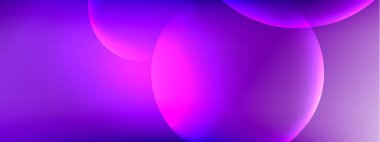 Vektör soyut arka plan sıvı baloncuk daireleri, gölgeler ve ışık efektleri ile sıvı gradyan. Metin için parlak tasarım şablonları