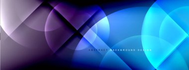 Vektör soyut arkaplan - gölgeler ve ışık efektleri ile sıvı gradyanı üzerinde daire ve çapraz çapraz. Metin için tekno ya da ticari parlak tasarım şablonları