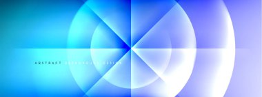 Vektör soyut arkaplan - gölgeler ve ışık efektleri ile sıvı gradyanı üzerinde daire ve çapraz çapraz. Metin için tekno ya da ticari parlak tasarım şablonları