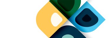 Soyut yuvarlak şekiller ve gölge efektleri tekrarlanan vektör modern geometrik arkaplan kümesi