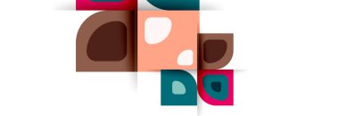 Soyut yuvarlak şekiller ve gölge efektleri tekrarlanan vektör modern geometrik arkaplan kümesi