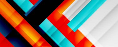 Gölge çizgileri, modern formlar, dikdörtgenler, kareler ve akışkan eğimlere sahip geometrik soyut arkaplanlar. Parlak renkli çizgiler serin arkaplanlar