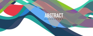 Akışkan dalga renkli soyut arkaplan. Dinamik renkli canlı vektör tasarımı