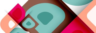 Soyut yuvarlak şekiller ve gölge efektleri tekrarlanan vektör modern geometrik arkaplan kümesi