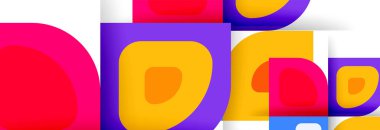 Soyut yuvarlak şekiller ve gölge efektleri tekrarlanan vektör modern geometrik arkaplan kümesi