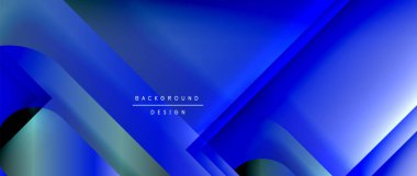 Çizgiler ve modern formlarla vektör geometrik arkaplan. Soyut yuvarlak şekiller, gölge ve ışık efektleri ile akışkan eğimli