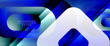 Çizgiler ve modern formlarla vektör geometrik arkaplan. Soyut yuvarlak şekiller, gölge ve ışık efektleri ile akışkan eğimli