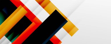 Gölge çizgileri, modern formlar, dikdörtgenler, kareler ve akışkan eğimlere sahip geometrik soyut arkaplanlar. Parlak renkli çizgiler serin arkaplanlar