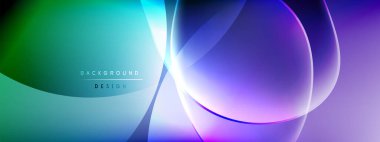 Vektör soyut arkaplan - sıvı kabarcıklar, gölgeler ve ışık efektleri ile sıvı gradyan şekiller. Metin için parlak tasarım şablonu