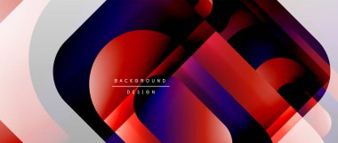 Çizgiler ve modern formlarla vektör geometrik arkaplan. Soyut yuvarlak şekiller, gölge ve ışık efektleri ile akışkan eğimli