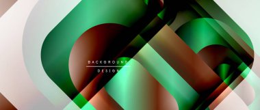 Çizgiler ve modern formlarla vektör geometrik arkaplan. Soyut yuvarlak şekiller, gölge ve ışık efektleri ile akışkan eğimli