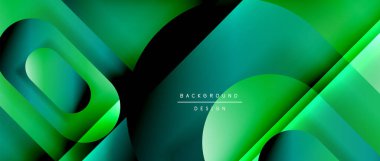 Çizgiler ve modern formlarla vektör geometrik arkaplan. Soyut yuvarlak şekiller, gölge ve ışık efektleri ile akışkan eğimli