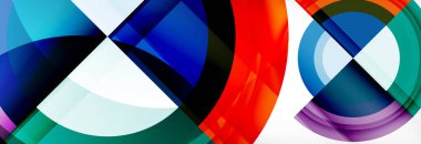 Yuvarlak şekiller, üçgenler ve daireler. Modern soyut arkaplan