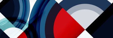 Yuvarlak şekiller, üçgenler ve daireler. Modern soyut arkaplan