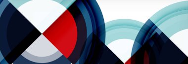 Yuvarlak şekiller, üçgenler ve daireler. Modern soyut arkaplan