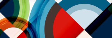 Yuvarlak şekiller, üçgenler ve daireler. Modern soyut arkaplan