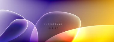 Vektör soyut arkaplan - sıvı kabarcıklar, gölgeler ve ışık efektleri ile sıvı gradyan şekiller. Metin için parlak tasarım şablonu
