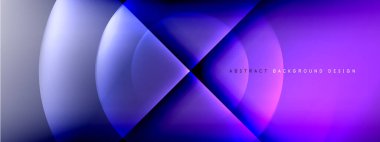 Vektör soyut arkaplan - gölgeler ve ışık efektleri ile sıvı gradyanı üzerinde daire ve çapraz çapraz. Metin için tekno ya da ticari parlak tasarım şablonları
