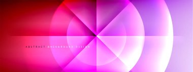 Vektör soyut arkaplan - gölgeler ve ışık efektleri ile sıvı gradyanı üzerinde daire ve çapraz çapraz. Metin için tekno ya da ticari parlak tasarım şablonları