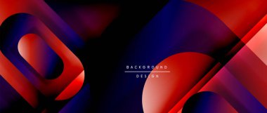 Çizgiler ve modern formlarla vektör geometrik arkaplan. Soyut yuvarlak şekiller, gölge ve ışık efektleri ile akışkan eğimli