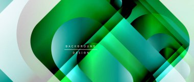 Çizgiler ve modern formlarla vektör geometrik arkaplan. Soyut yuvarlak şekiller, gölge ve ışık efektleri ile akışkan eğimli