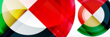 Yuvarlak şekiller, üçgenler ve daireler. Modern soyut arkaplan